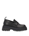 3juin Black Leather Sofia Loafers In Black