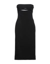 SAINT LAURENT SAINT LAURENT WOMAN MIDI DRESS BLACK SIZE 4 VISCOSE, SILK