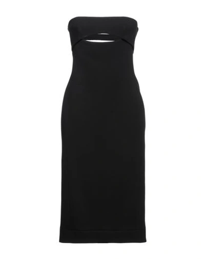 Saint Laurent Woman Midi Dress Black Size 4 Viscose, Silk