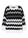 Missoni Black And White Chevron Pattern Pullover In Black