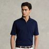 Ralph Lauren Custom Slim Fit Stretch Mesh Polo Shirt In Refined Navy
