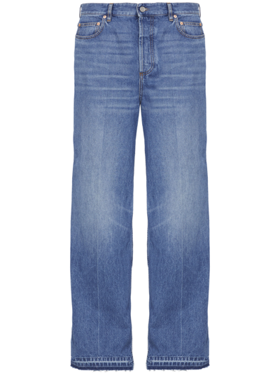 Valentino Vlogo Signature Jeans In Light Blue
