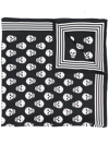 Alexander Mcqueen Alexander Mc Queen Biker Skull Silk Scarf In Black