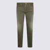 Dsquared2 Green Cotton Blend Jeans In Laurel Green