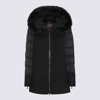 Moorer Medium-length Fresia Down Jacket With Hood And Fur In Black
