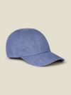 LUCA FALONI CHAMBRAY BLUE LINEN BASEBALL CAP