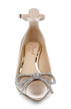 Jewel Badgley Mischka Geranium Pointed Toe Kitten Heel Pump In Champagne