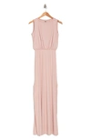 Go Couture Sleeveless Blouson Maxi Dress In Dusty Rose