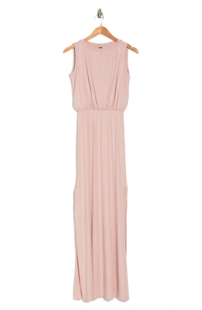 Go Couture Sleeveless Blouson Maxi Dress In Dusty Rose