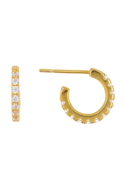 Adornia Swarovski Crystal Mini Huggie Hoop Earrings In Yellow