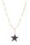 Adornia 14k Over Silver Star Necklace In Black
