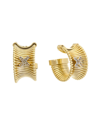 MESHMERISE MESHMERISE 18K OVER SILVER 0.12 CT. TW. DIAMOND EARRINGS