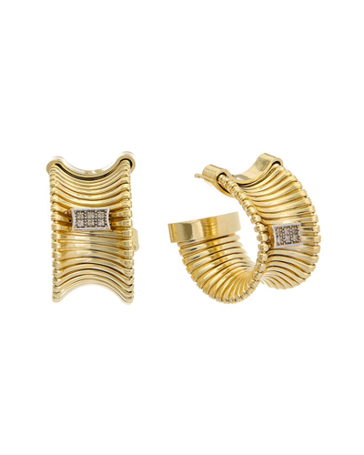 Meshmerise 18k Over Silver 0.08 Ct. Tw. Diamond Earrings