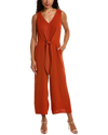 Vince Camuto Tie Front Wide Leg Jumpsuit In Orange