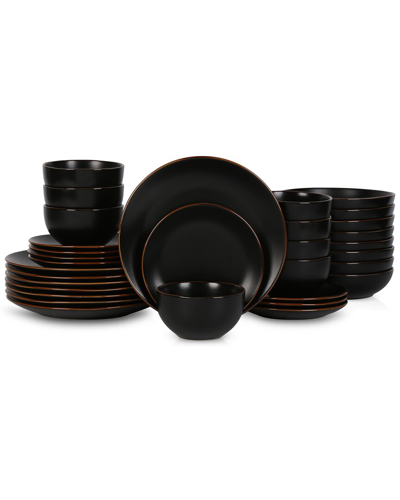 Stone Lain Brasa Black Stoneware 32pc Dinnerware Set