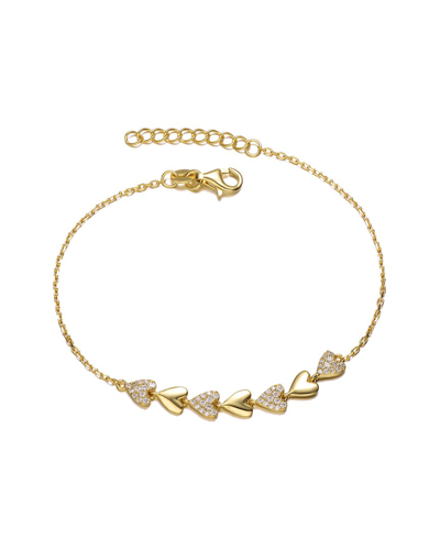 Genevive 14k Plated Heart Bracelet