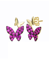 GENEVIVE GENEVIVE 14K OVER SILVER BUTTERFLY EARRINGS