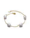 Genevive 14k Plated 5.4-8.9mm Pearl Bracelet