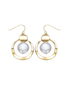 Genevive 14k Plated 15mm Pearl Dangle Earrings