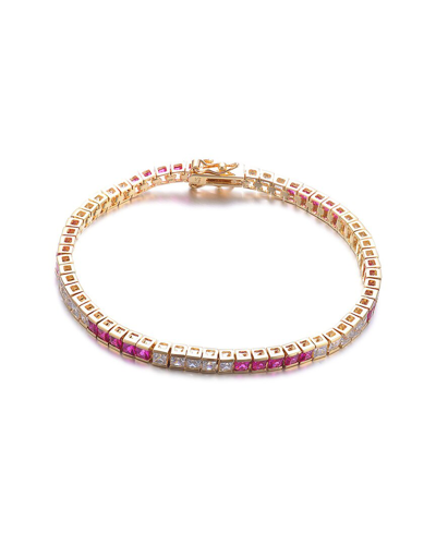 Genevive 14k Plated Tennis Bracelet