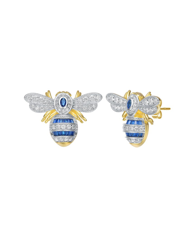 Genevive 14k Plated Bee Studs