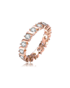 GENEVIVE GENEVIVE 18K ROSE GOLD VERMEIL  CZ ETERNITY RING