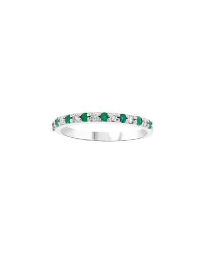 Suzy Levian 14k 0.35 Ct. Tw. Diamond & Emerald Ring