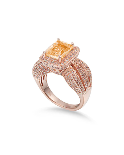 Suzy Levian Dnu 0 Units Sold  Silver 4.45 Ct. Tw. Citrine & White Topaz Ring