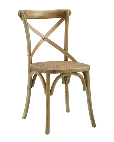 Modway Gear Dining Wood Side Chair In Natural