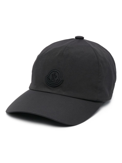 Moncler Logo Patch Baseball Cap In Black