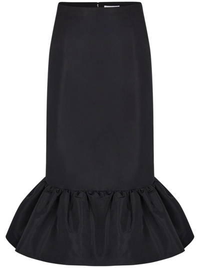 Nina Ricci Peplum-hem High-waist Skirt In Black