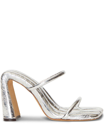 Proenza Schouler Quilted 110mm Leather Sandals In Silver
