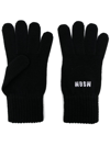 MSGM LOGO-EMBROIDERED KNITTED GLOVES