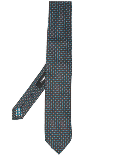 Dsquared2 Floral-embroidery Silk Tie In Brown