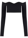 Nina Ricci Off-shoulder Cropped Top In Black