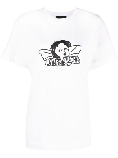 Simone Rocha Graphic-print T-shirt In White