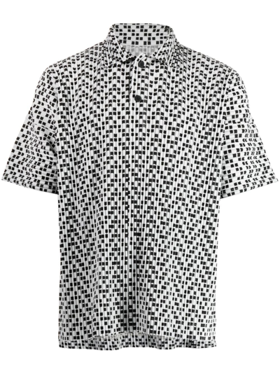 Issey Miyake Check-pattern Polo Shirt In Black