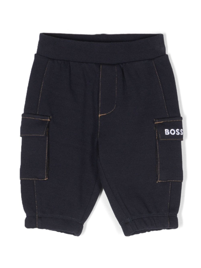 Bosswear Babies' Logo-embroidered Track Pants In Blue