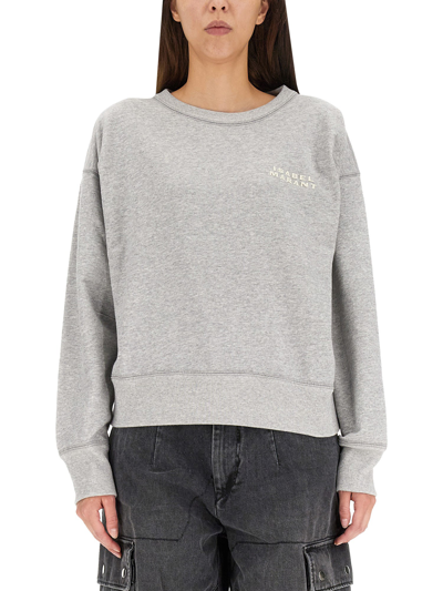 Isabel Marant Logo Embroidered Crewneck Sweatshirt In Grey