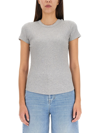 Isabel Marant Slim Fit Fine Ribbed Top In Grey