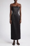 The Row Reeta Wool And Silk Maxi Dress In Black
