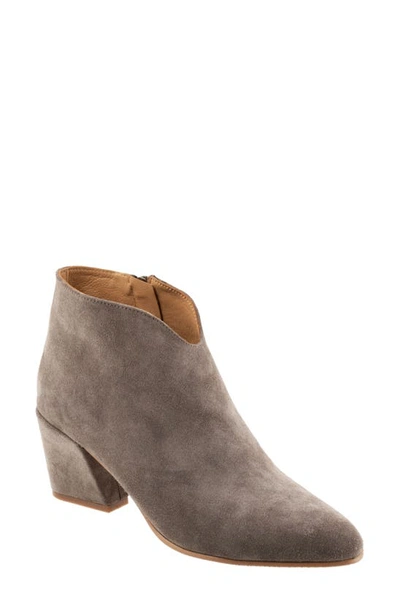 Bueno Sophie Block Heel Bootie In Taupe Suede