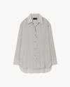 Nili Lotan Julien Silk Button-up Shirt In Storm Grey