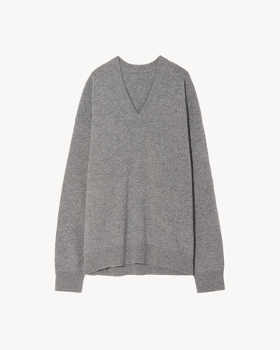 Nili Lotan Hagen Sweater In Light Grey Melange