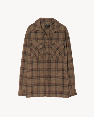 Nili Lotan Christophe Shirt In Moss Check