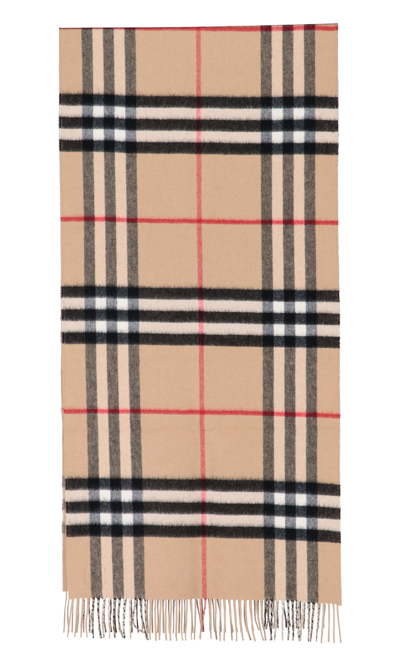 Burberry Reversible Check Cashmere Scarf In Neutrals