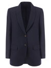 Brunello Cucinelli Deconstructed Cashmere Jacket With Necklace In Navy