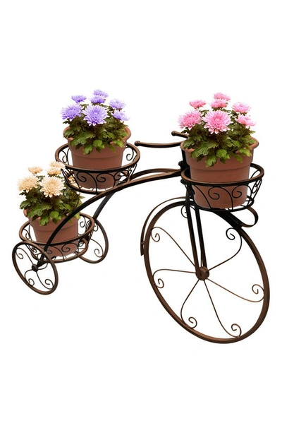 Sorbus 3 Flower Pot Tricycle Stand In Brown
