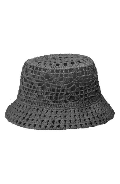 Peter Grimm Penelope Crochet Bucket Hat In Grey