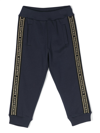 Balmain Logo Cotton Sweatpants In Blue
